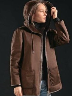 Abrigo Gus reversible marrón piel vuelta