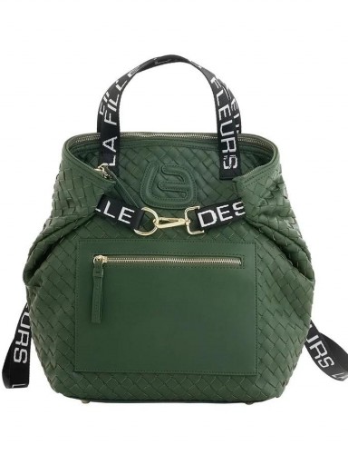 Mochila verde ecopiel trenzada La Fille  [0]