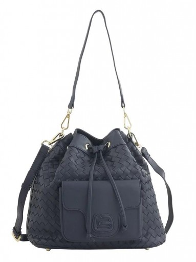 Bolso La Fille des Fleurs ecopiel trenzado azul marino