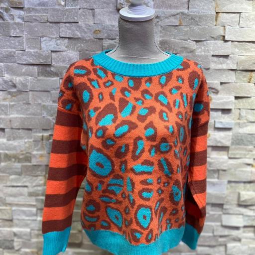 Jersey personalizado print azul, marrón y naranja [1]