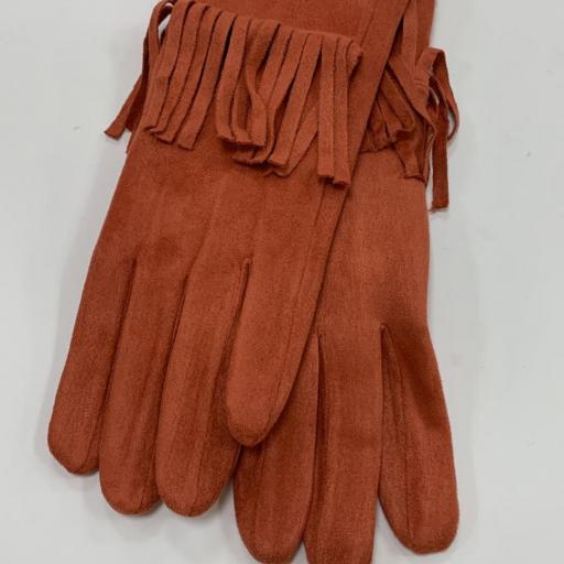 Guantes de ante naranja con flecos [0]