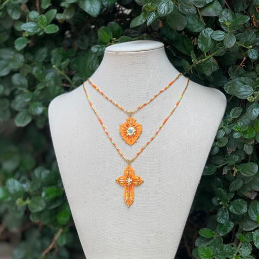 Collar Hypnochic cruz naranja mediano [1]