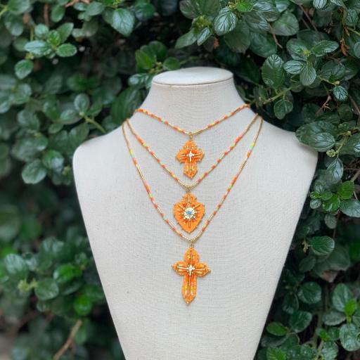 Collar Hypnochic cruz naranja mediano [2]