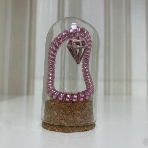 Coletero espiral rosa con diamante en minibote de cristal [0]