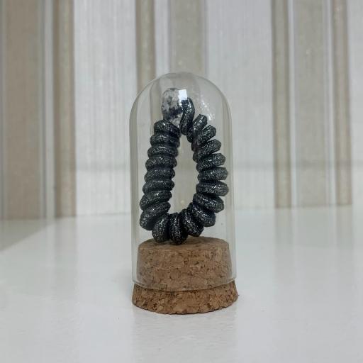 Coletero espiral negro brillo en minibote de cristal [0]