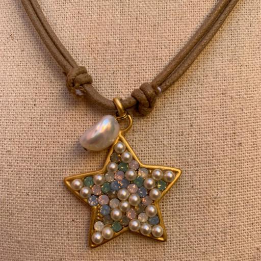Collar Bámbola - Estrella perlas y cristales [1]