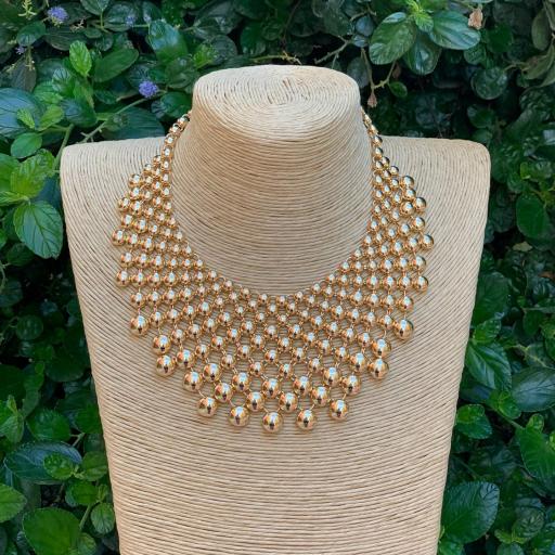 Collar babero bolas doradas [0]