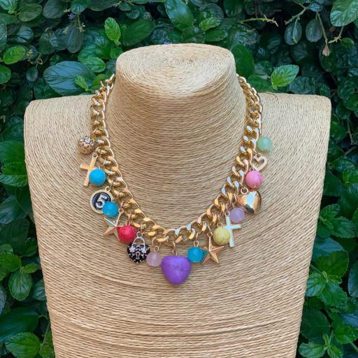 Collar cadena gruesa maxicharms multicolor [0]