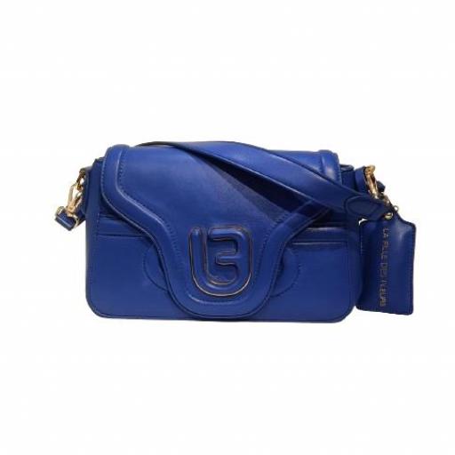 Bolso La Fille des Fleurs ecopiel azul klein con solapa 