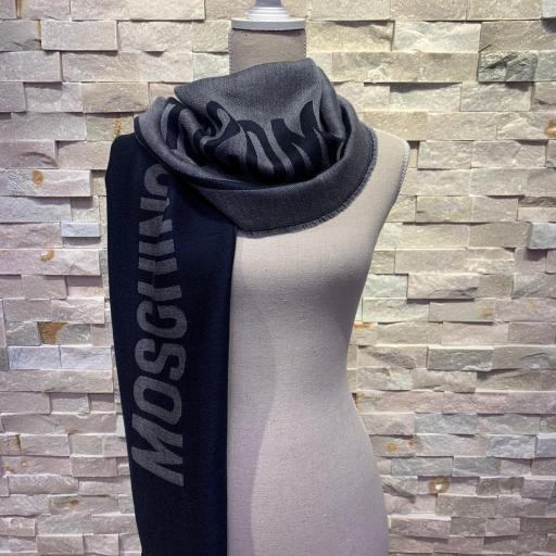 Pañuelo Moschino marino y gris maxi logo [1]