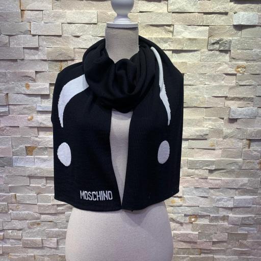 Bufanda Moschino interrogante blanco y negro [2]