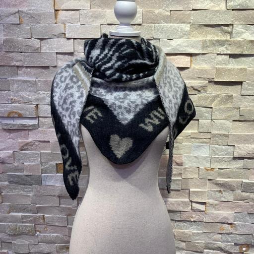 Bufanda 'wild love' negra y blanca [0]