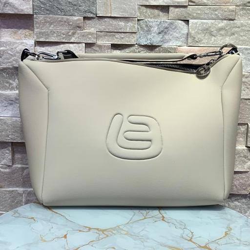 Bolso La Fille des Fleurs shopper grande beige con asa corta