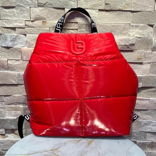 Mochila La Fille des Fleurs acolchada satinada roja [0]