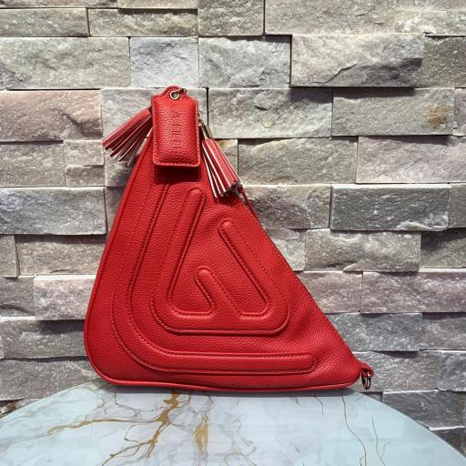 Bolso La Fille des Fleurs ecopiel bandolera triangular roja [1]