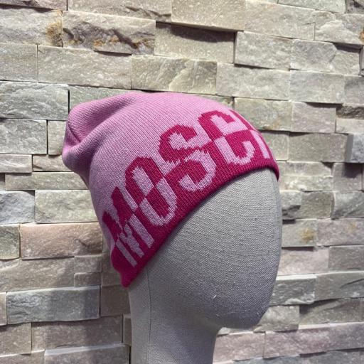 Gorro de Moschino rosa y fucsia