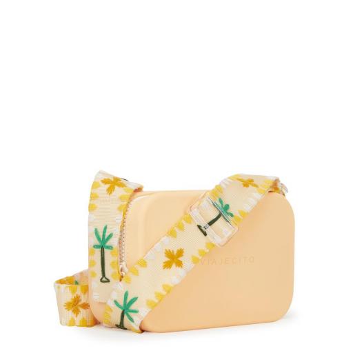 Bolso Viajecito vainilla correa bordada a mano