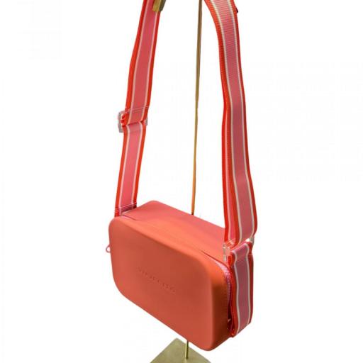 Bolso Viajecito rosa oscuro correa rosa