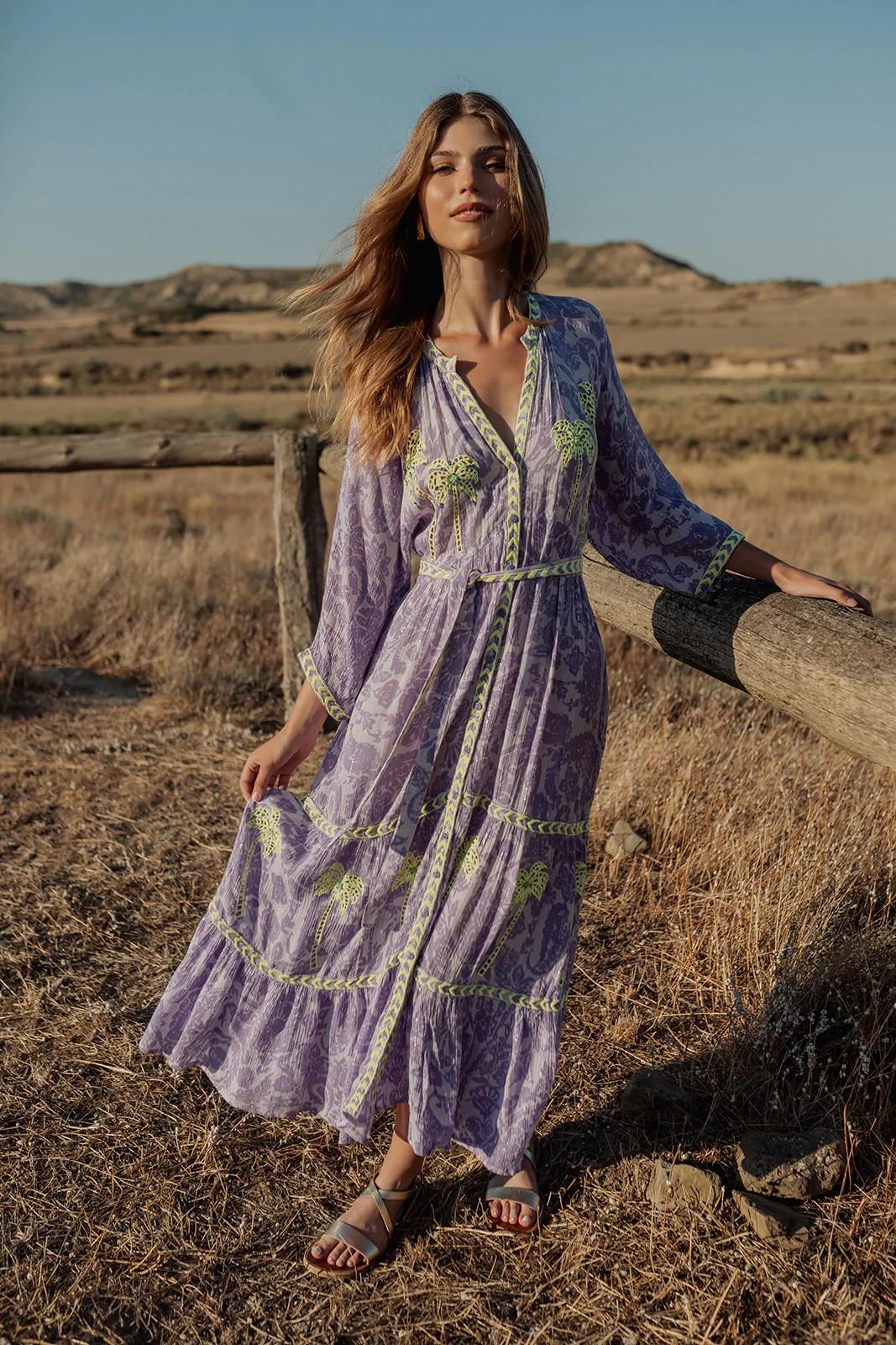 VESTIDO LARGO SAHARA PURPLE PITI CUITI