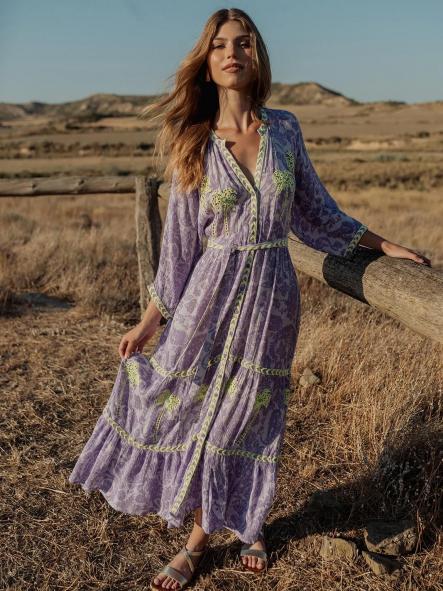 VESTIDO LARGO SAHARA PURPLE PITI CUITI
