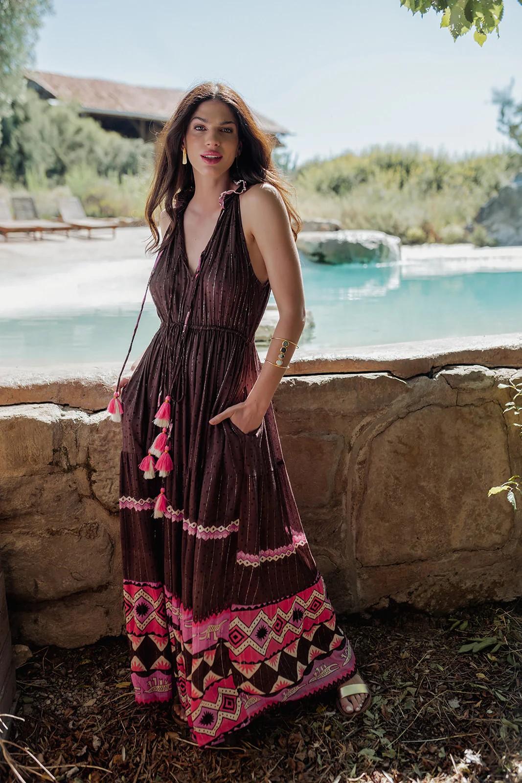 VESTIDO LARGO SABANA BROWN PITI CUITI