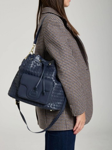 Bolso La Fille des Fleurs ecopiel trenzado azul marino [1]