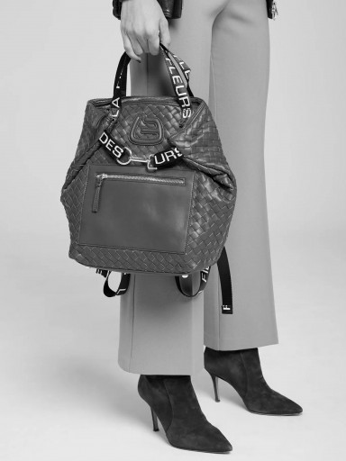 Mochila beige ecopiel trenzada La Fille  [2]