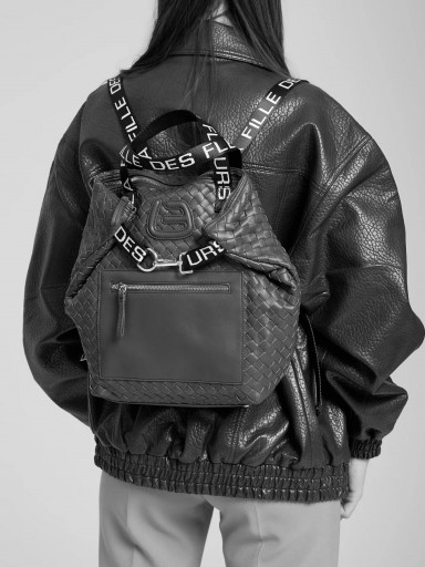 Mochila verde ecopiel trenzada La Fille  [2]