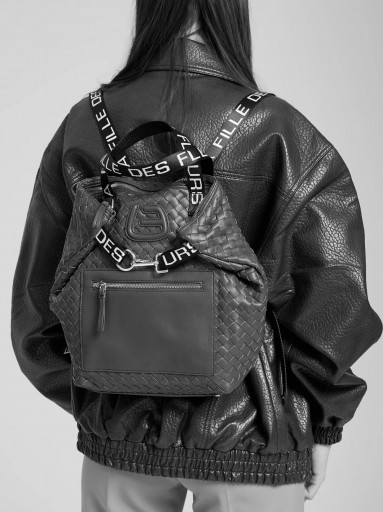 Mochila beige ecopiel trenzada La Fille  [1]