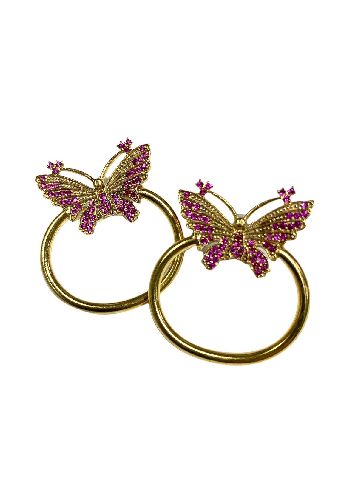 Pendientes estilo otomano - Mariposas doradas