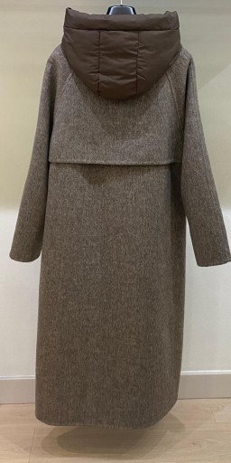 Abrigo Gus paño tostado con capucha acolchada [2]