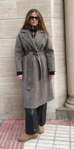 Abrigo Gus paño tostado con capucha acolchada [0]