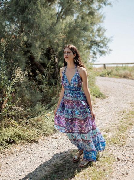 VESTIDO LARGO LOMBOK BLUE PITI CUITI