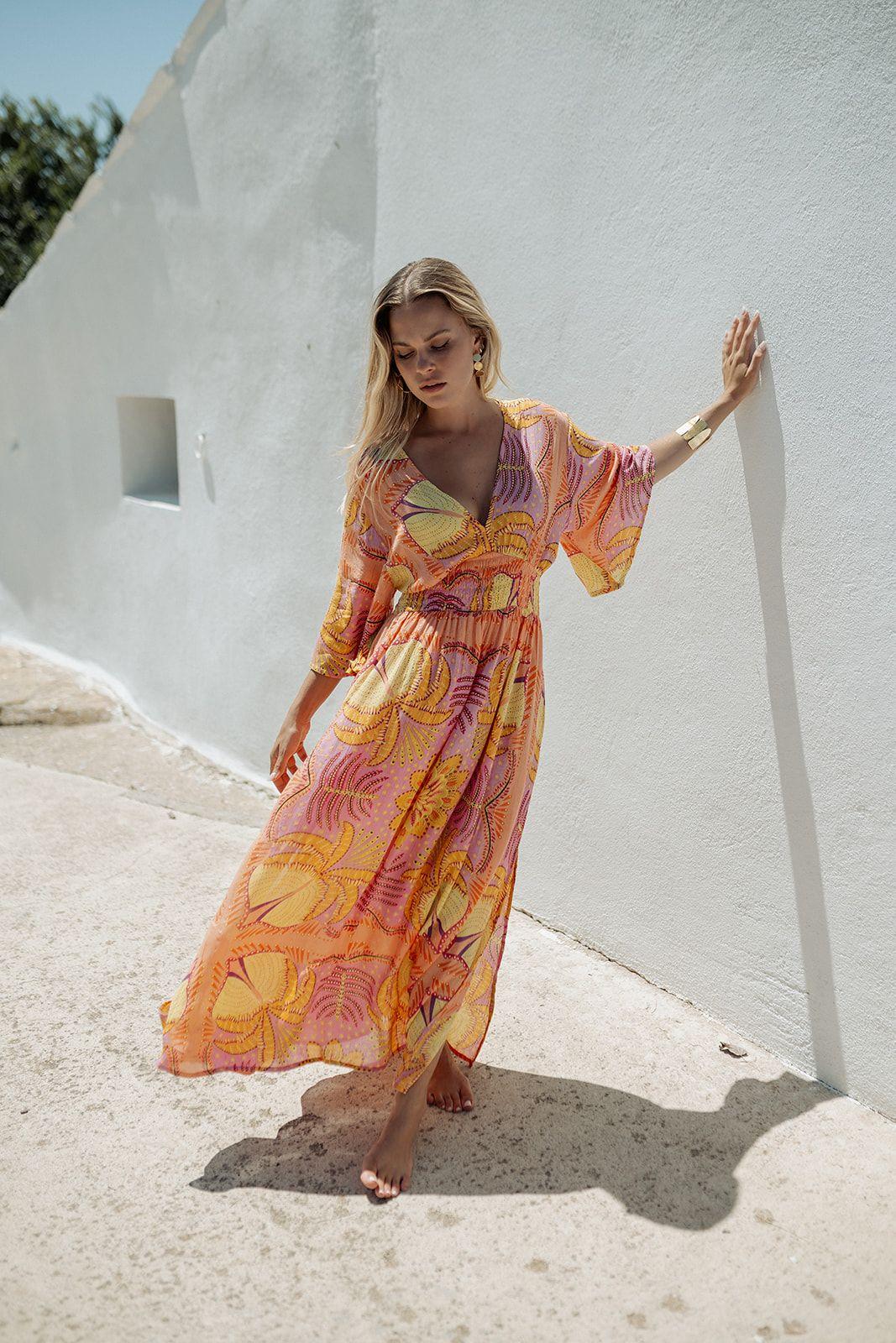 VESTIDO LARGO MARRAKECH ORANGE PITI CUITI