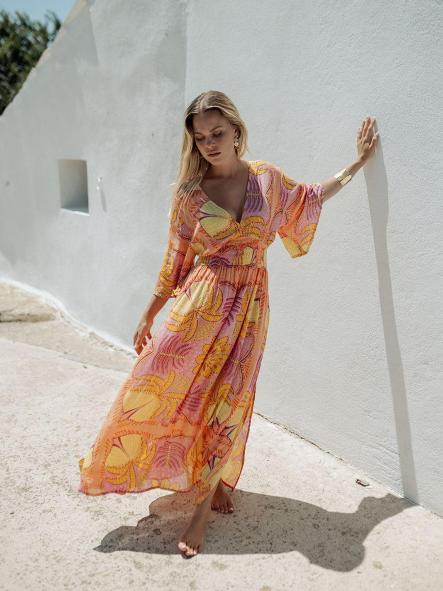 VESTIDO LARGO MARRAKECH ORANGE PITI CUITI