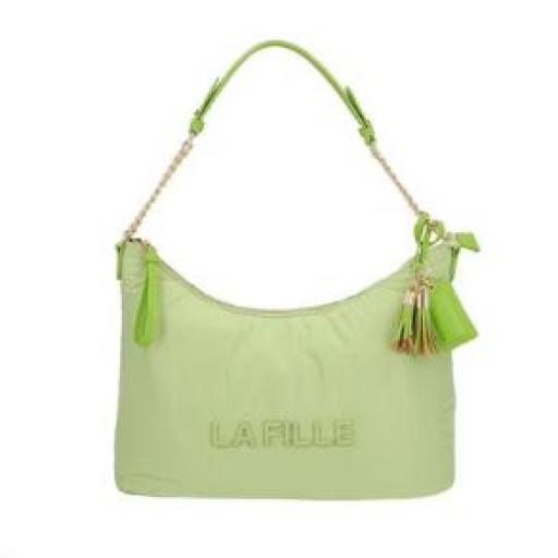 Bolso La Fille des Fleurs bandolera corta nylon verde 