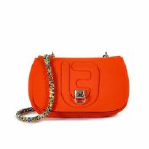 Bolso La Fille des Fleurs naranja con correa de cuentas multicolor [0]