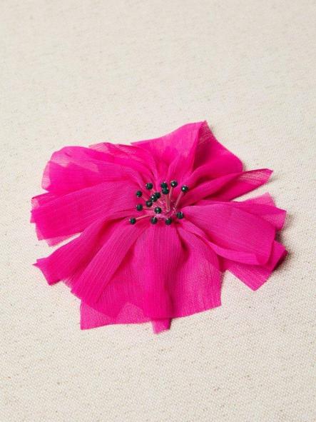 Broche Latido flor gasa fucsia