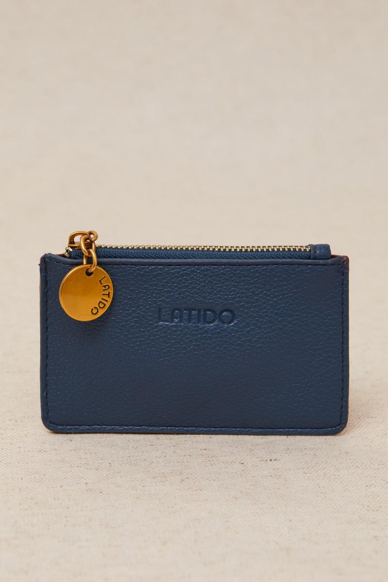 Cartera tarjetero azul Latido