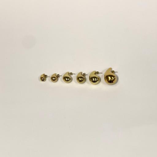 Pendientes gota de acero dorado - 39 mm [2]