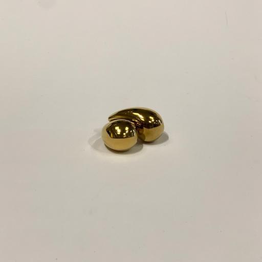 Pendientes gota de acero dorado - 39 mm [1]