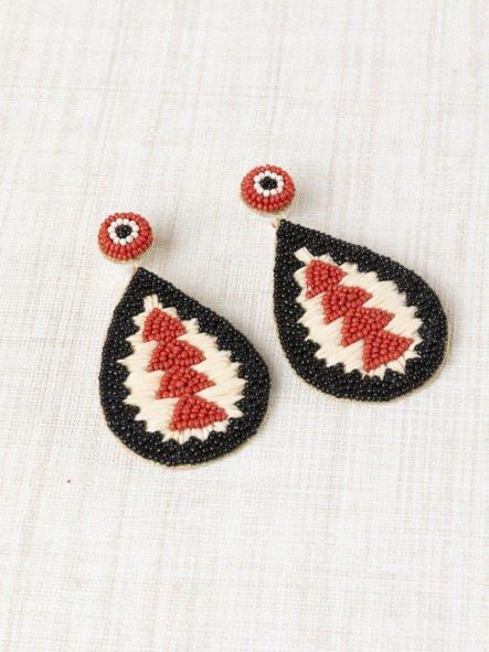 Pendientes gota bicolor rojo y negro [0]