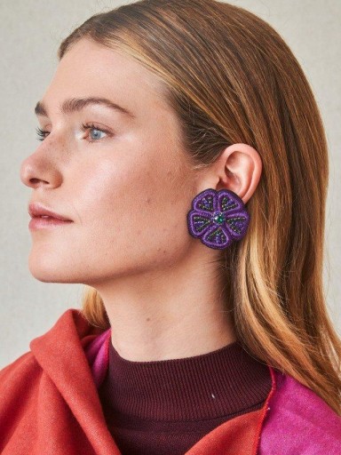 Pendientes azules flor Latido [1]