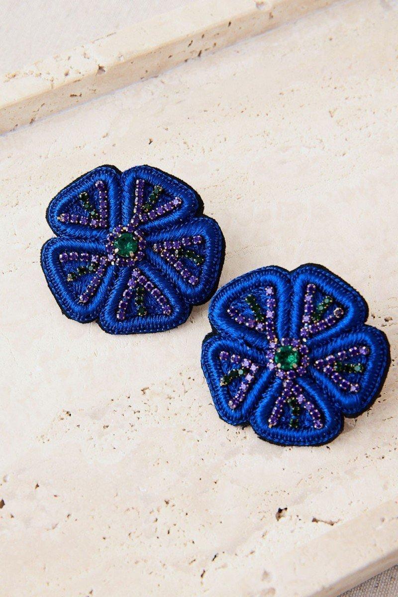 Pendientes azules flor Latido