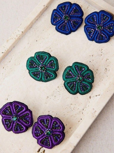 Pendientes morados flor Latido [2]