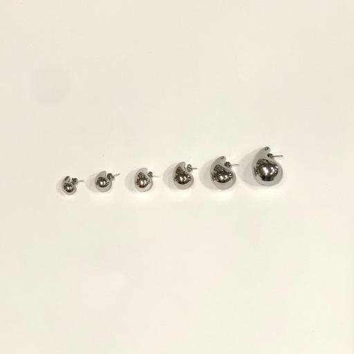 Pendientes gota de acero plata - 22mm [2]