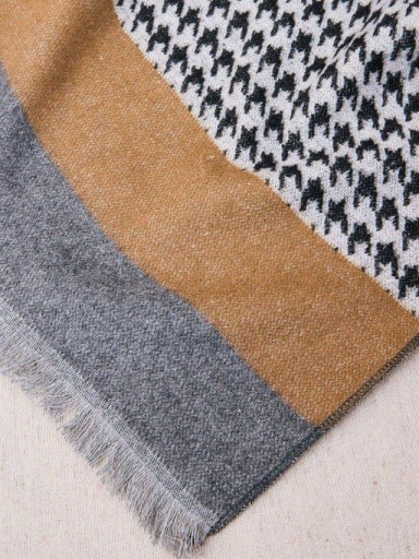 Poncho pata de gallo beige Latido [1]