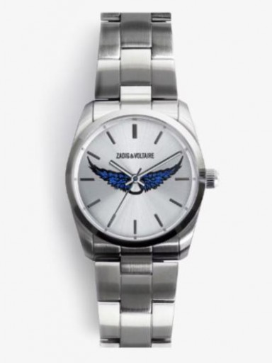 Reloj Zadig & Voltaire acero alas azules esfera gris