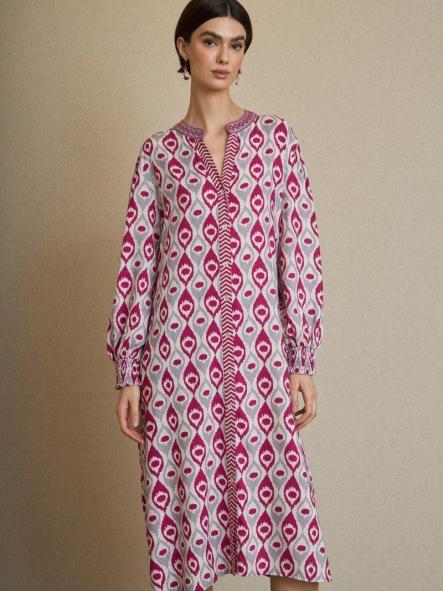 Vestido amebas fucsia y gris [0]