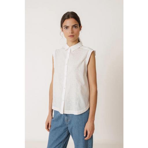 CAMISETA COMBINADA BORDADA  [0]